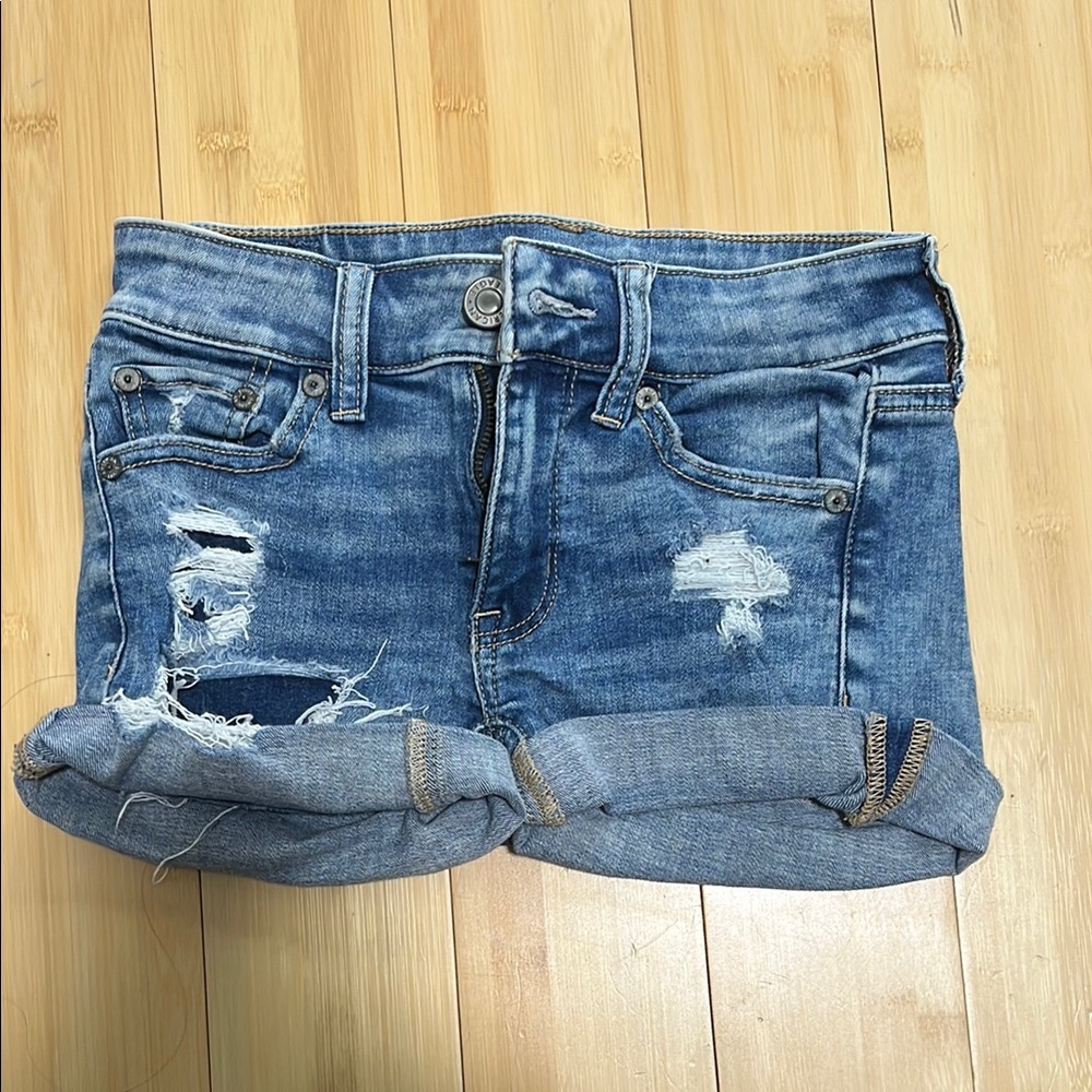 Distressed Denim Shorts